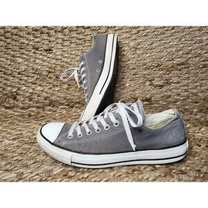 Converse Chuck Taylor All Star Low Top Lace Up Shoes Gray Unisex Men 9 Women 11